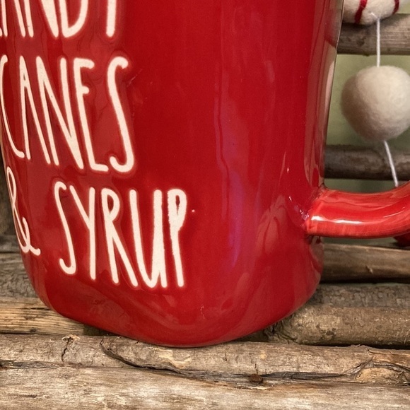 NEW Rae Dunn "CANDY CANES & SYRUP" RED MUG - Picture 3 of 7
